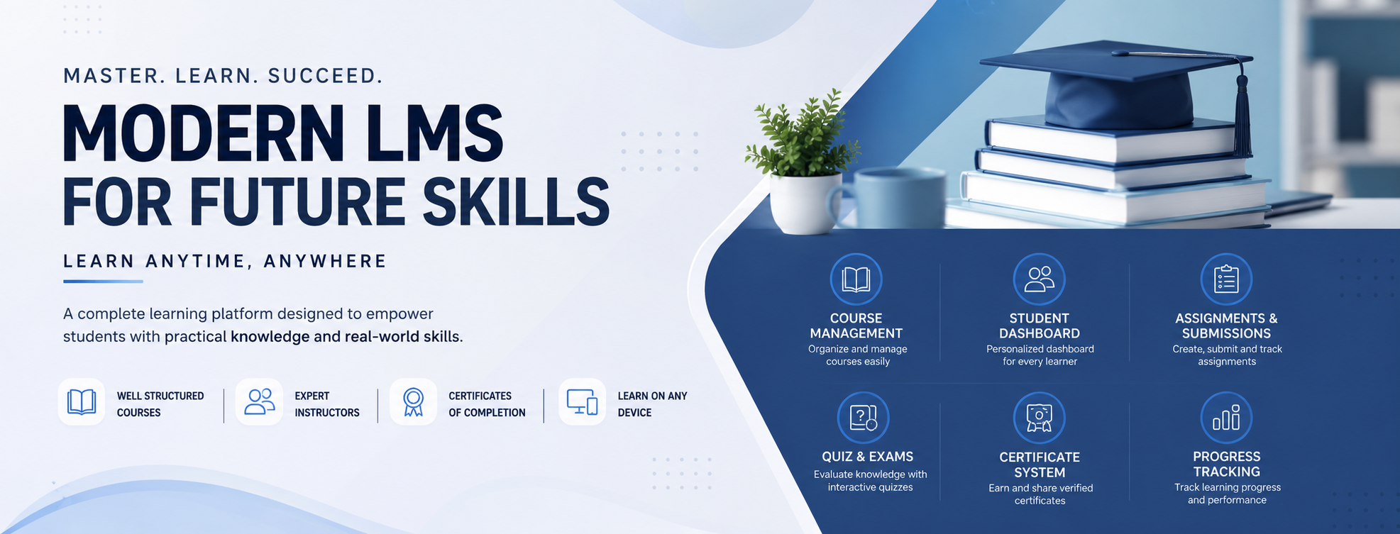 Modern LMS Banner - Learn Anytime Anywhere